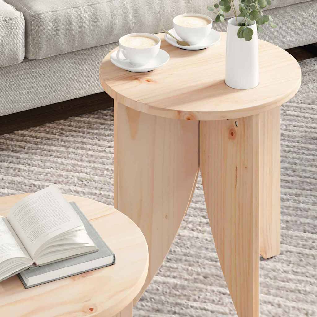 Couchtisch 2 pcs Natur 41,5 x 41,5 x 44 cm Massivholz Kiefer