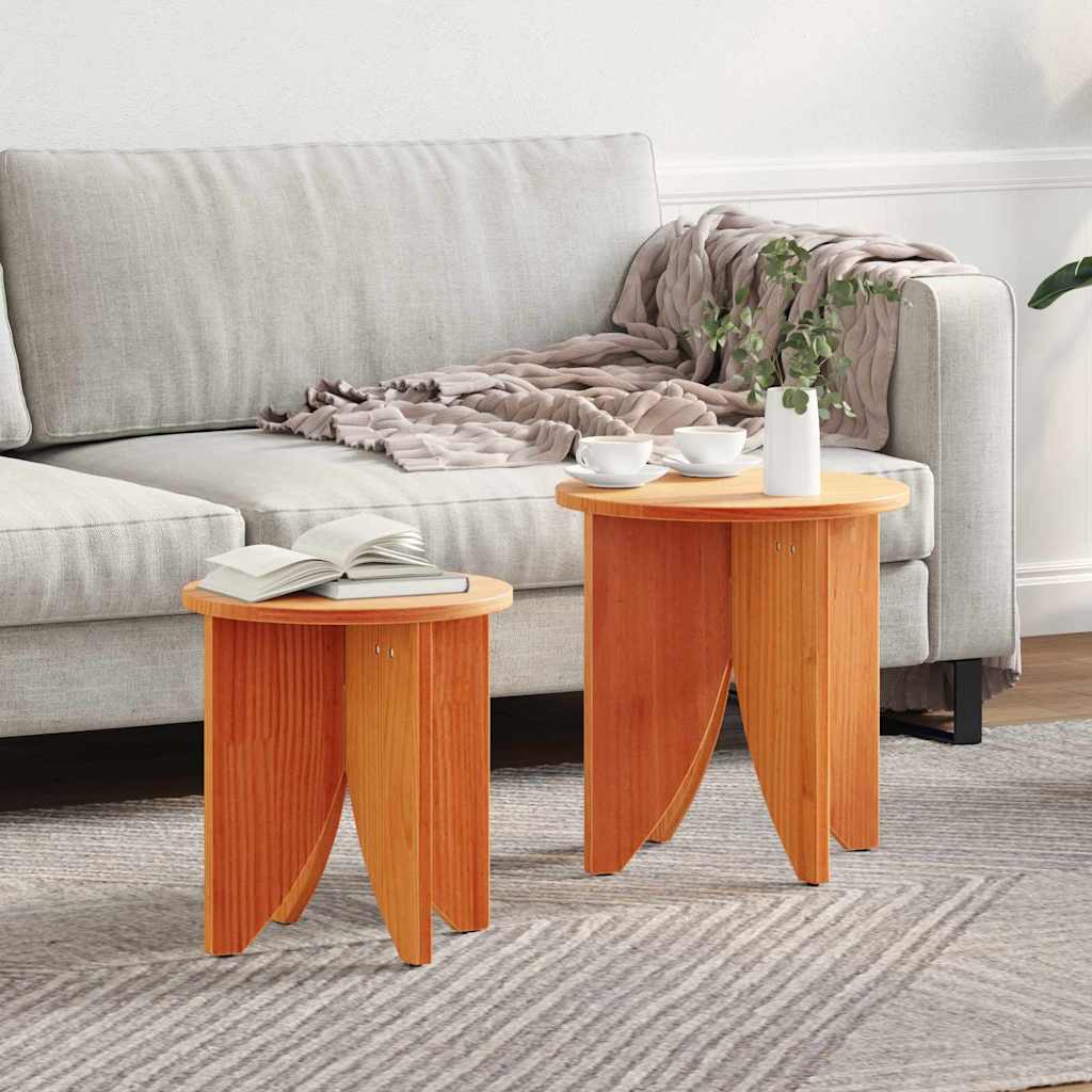 Couchtisch 2 pcs Wachsbraun 41,5 x 41,5 x 44 cm