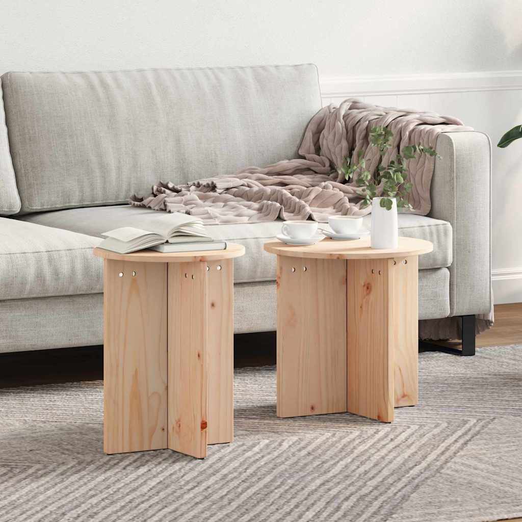 Couchtisch 2 pcs Natur 41,5 x 41,5 x 41 cm Massivholz Kiefer