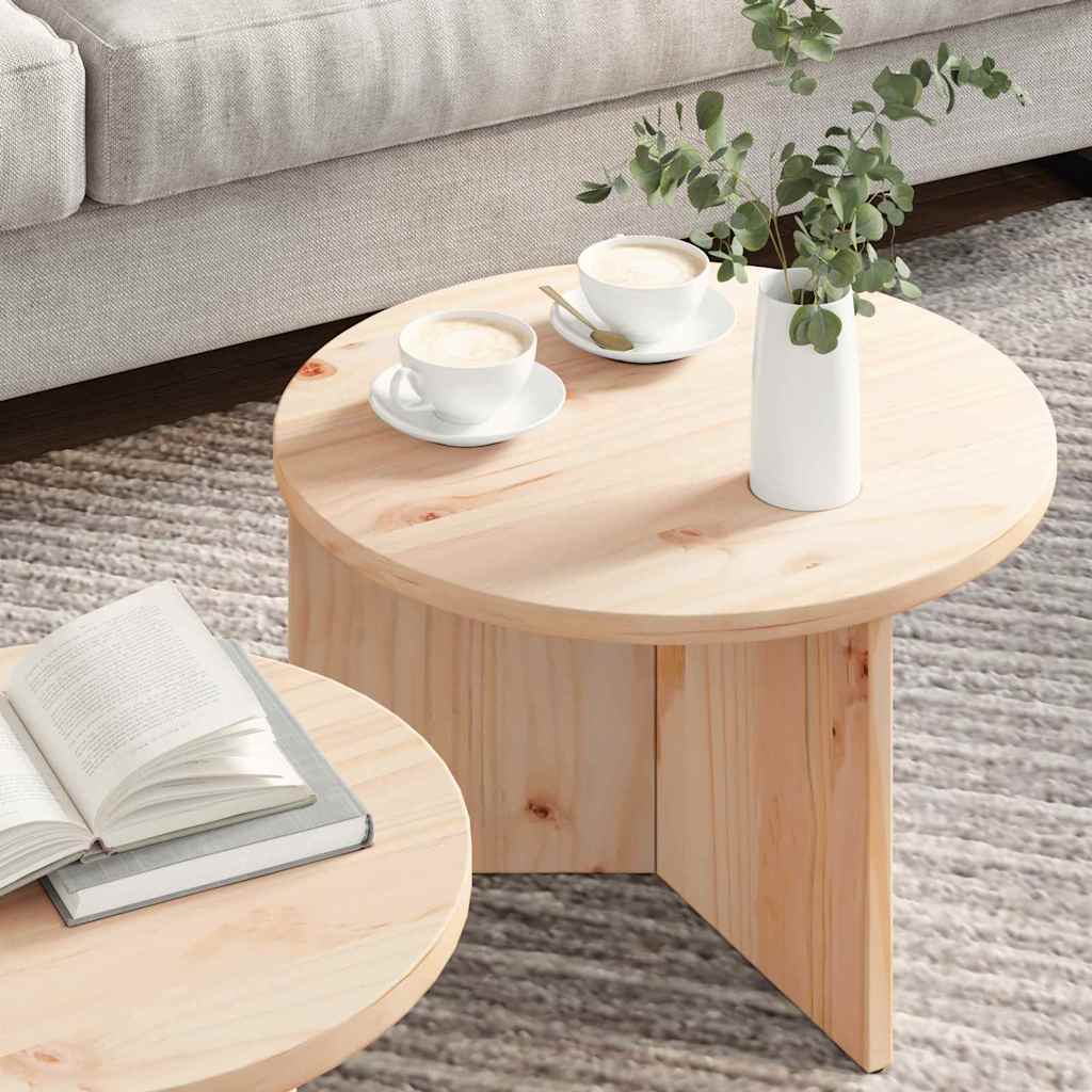 Couchtisch 2 pcs Natur 49 x 49 x 28 cm Massivholz Kiefer