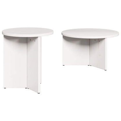 Couchtisch 2 stk. Weiß 49 x 49 x 28 cm Massivholz Kiefer