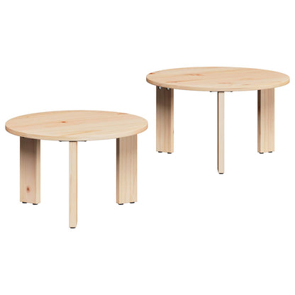 Couchtisch 2 stk. Natur 47,5 x 47,5 x 27 cm Massivholz Kiefer