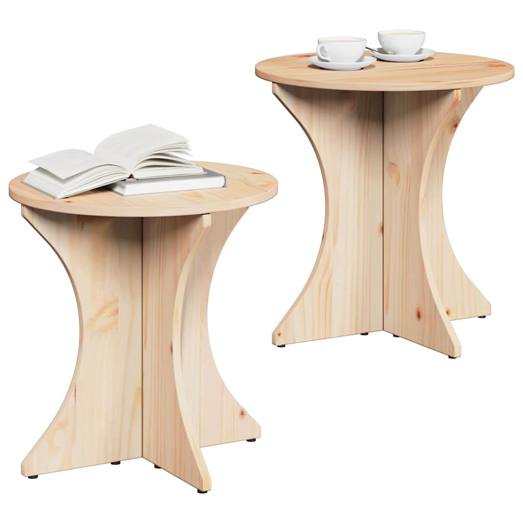 Couchtisch 2 pcs Natur 46 x 46 x 47 cm Massivholz Kiefer