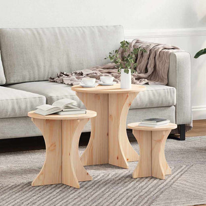 Couchtisch 3 stk. Natur 46 x 46 x 47 cm
