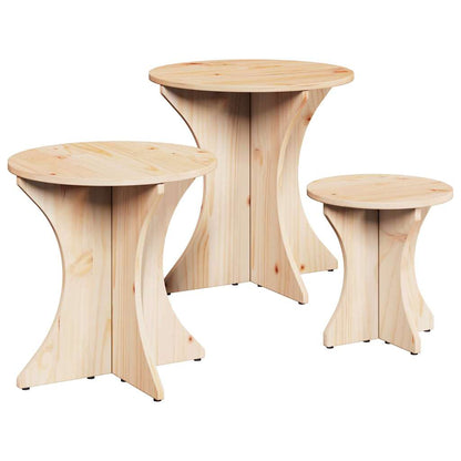 Couchtisch 3 stk. Natur 46 x 46 x 47 cm