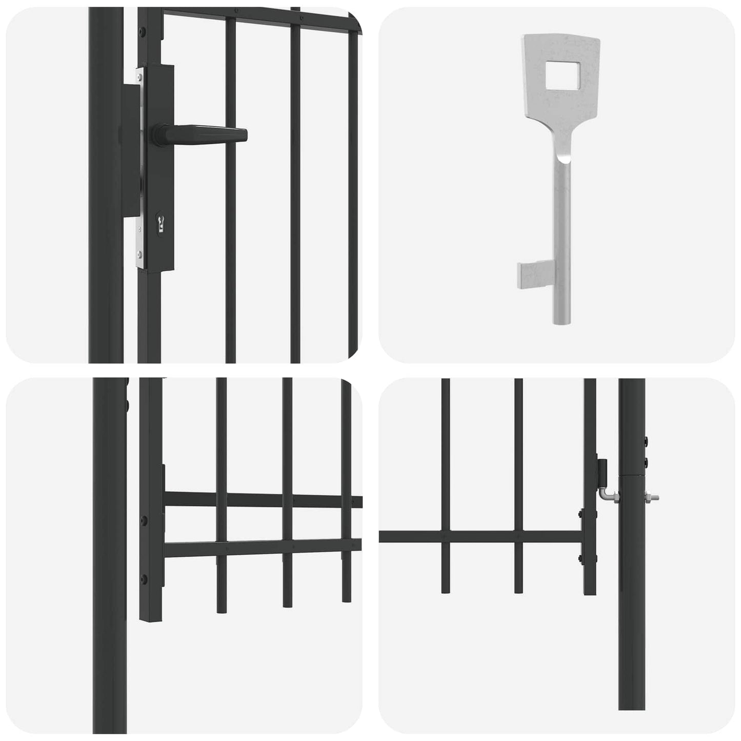 Zauntor BOXTEL 103 x 150 cm Pulverbeschichteter Stahl Grau