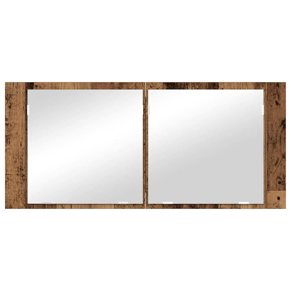 LED Spiegel-Schrank Altholz 100 x 12 x 45 cm Holzwerkstoff