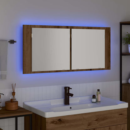 LED Spiegel-Schrank Artisan-Eiche 100 x 12 x 45 cm