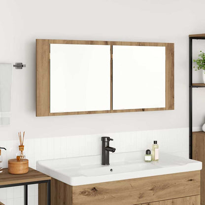 LED Spiegel-Schrank Artisan-Eiche 100 x 12 x 45 cm