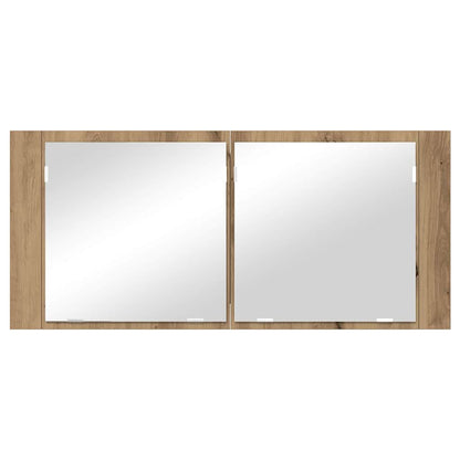 LED Spiegel-Schrank Artisan-Eiche 100 x 12 x 45 cm