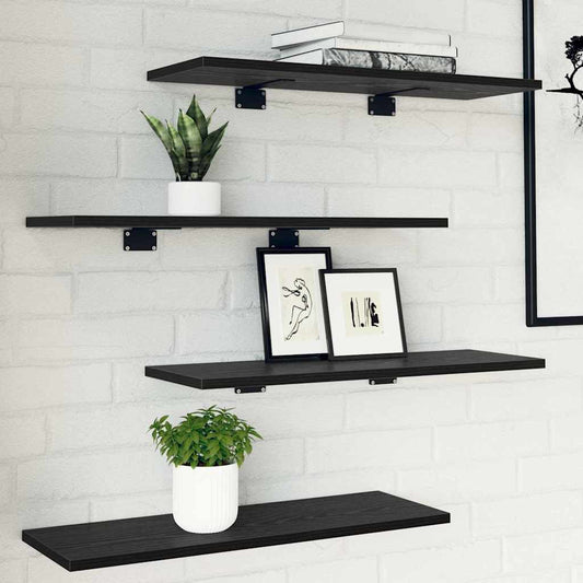 Regalbrett 4 pcs Schwarz 60 x 20 x 1.5 cm Holzwerkstoff