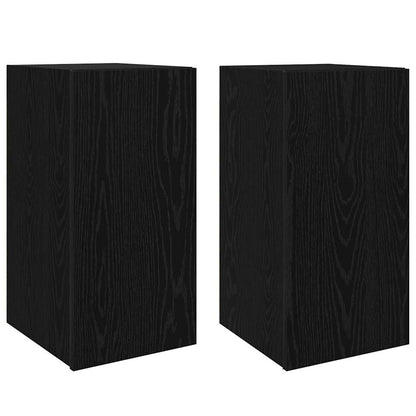 Wand-TV-Schrank 2 stk. Schwarz Eichen-Optik Holzwerkstoff