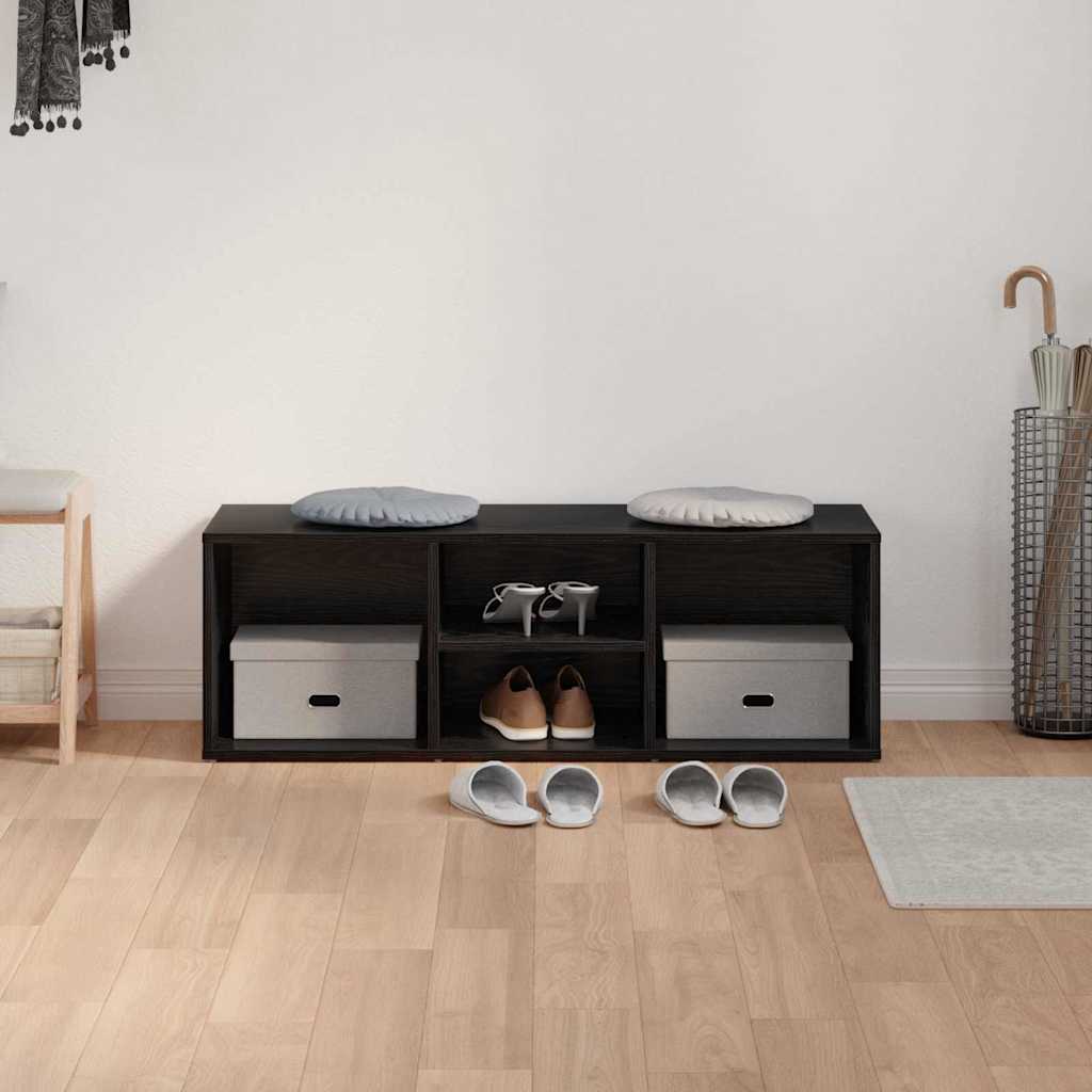 Schuhbank 102 x 35 x 35 cm Holzwerkstoff Schwarz Eichen-Optik