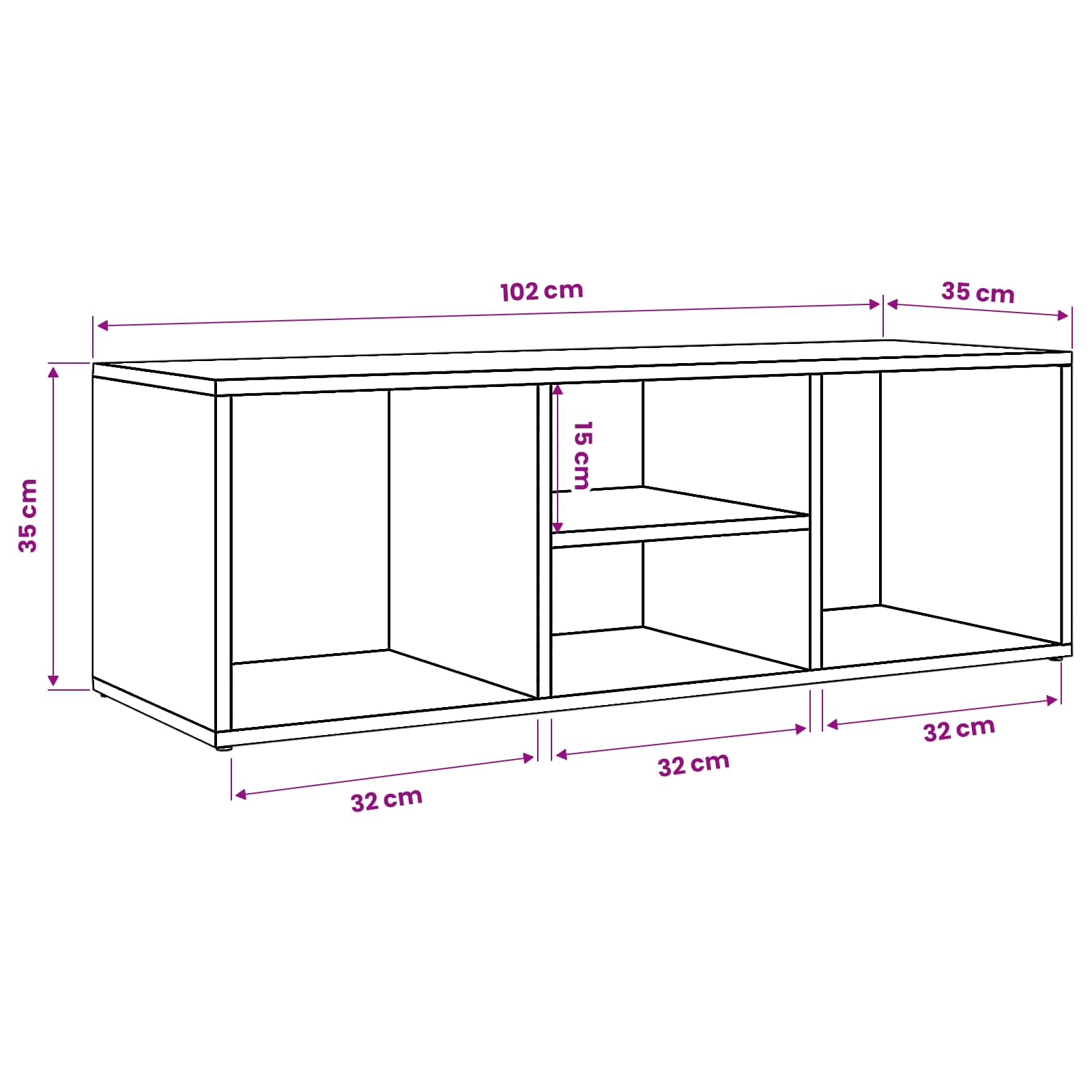 Schuhbank 102 x 35 x 35 cm Holzwerkstoff Schwarz Eichen-Optik