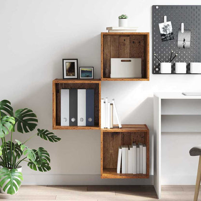 Wandschrank Wandhalterung Altholz 37 x 37 x 37 cm Holzwerkstoff
