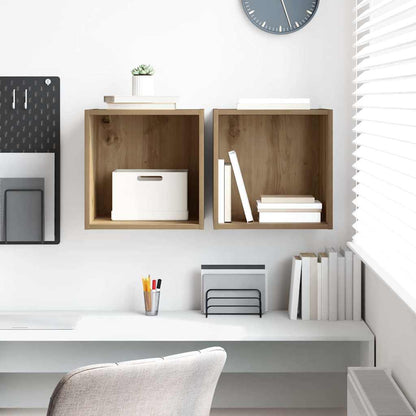 Wandschrank 2 stk. Artisan-Eiche 37 x 37 x 37 cm Holzwerkstoff
