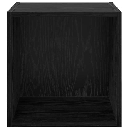 Wandschrank Wandhalterung Schwarz Eichen-Optik 37 x 37 x 37 cm