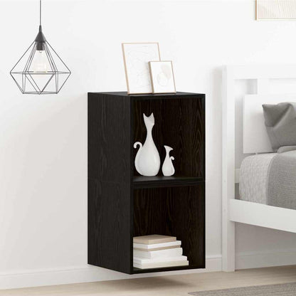 Wandschrank 2 stk. Schwarz Eichen-Optik 37 x 37 x 37 cm
