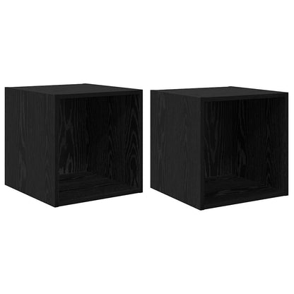 Wandschrank 2 stk. Schwarz Eichen-Optik 37 x 37 x 37 cm