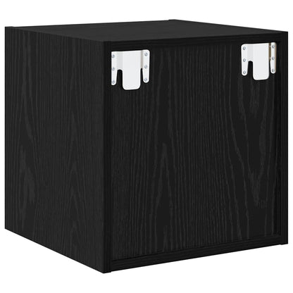 Wandschrank 2 stk. Schwarz Eichen-Optik 37 x 37 x 37 cm