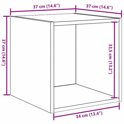Wandschrank 2 stk. Schwarz Eichen-Optik 37 x 37 x 37 cm