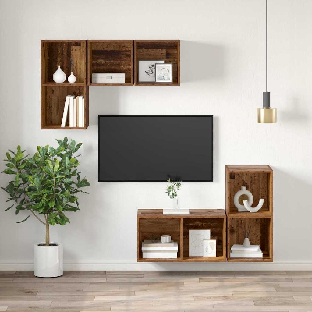 TV-Schrank Wandmontiert Altholz 37 x 37 x 72 cm Holzwerkstoff