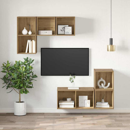 TV-Schrankset 37 x 37 x 72 cm Artisan-Eiche Holzwerkstoff