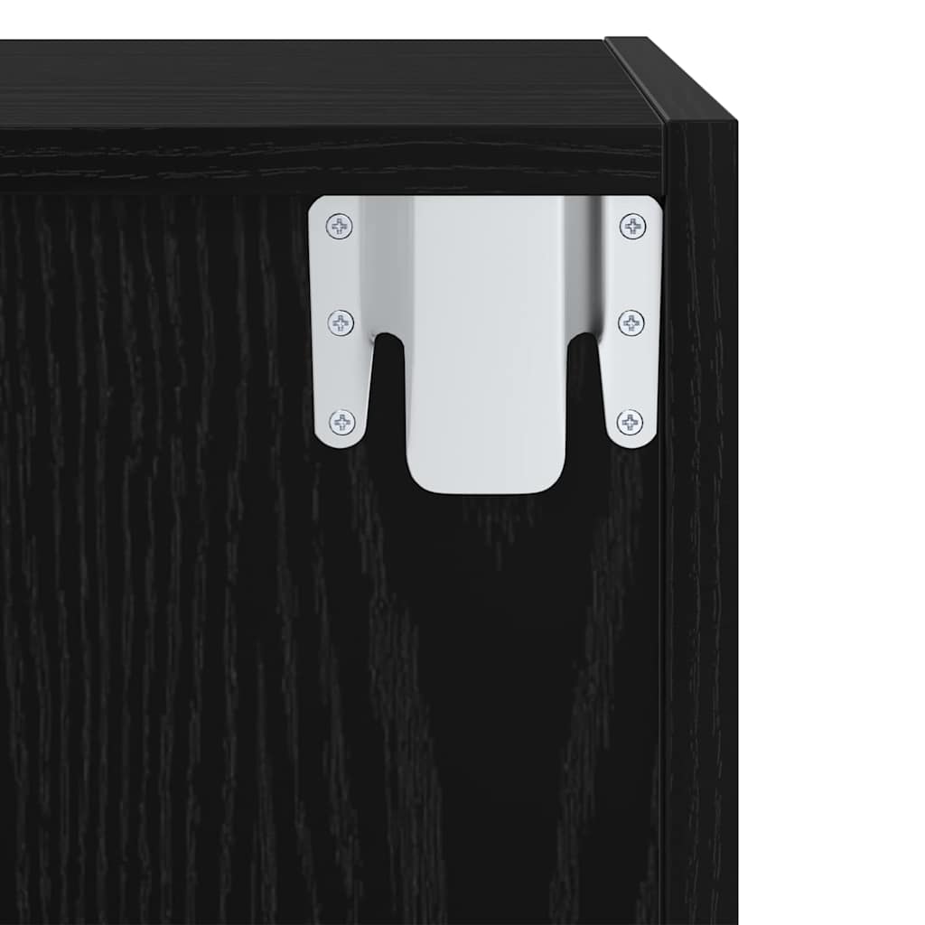 TV-Schrank Schwarz Eichen-Optik 37 x 37 x 72 cm Holzwerkstoff