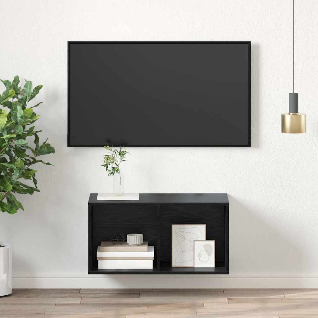 TV-Schrank Schwarz Eichen-Optik 37 x 37 x 72 cm Holzwerkstoff
