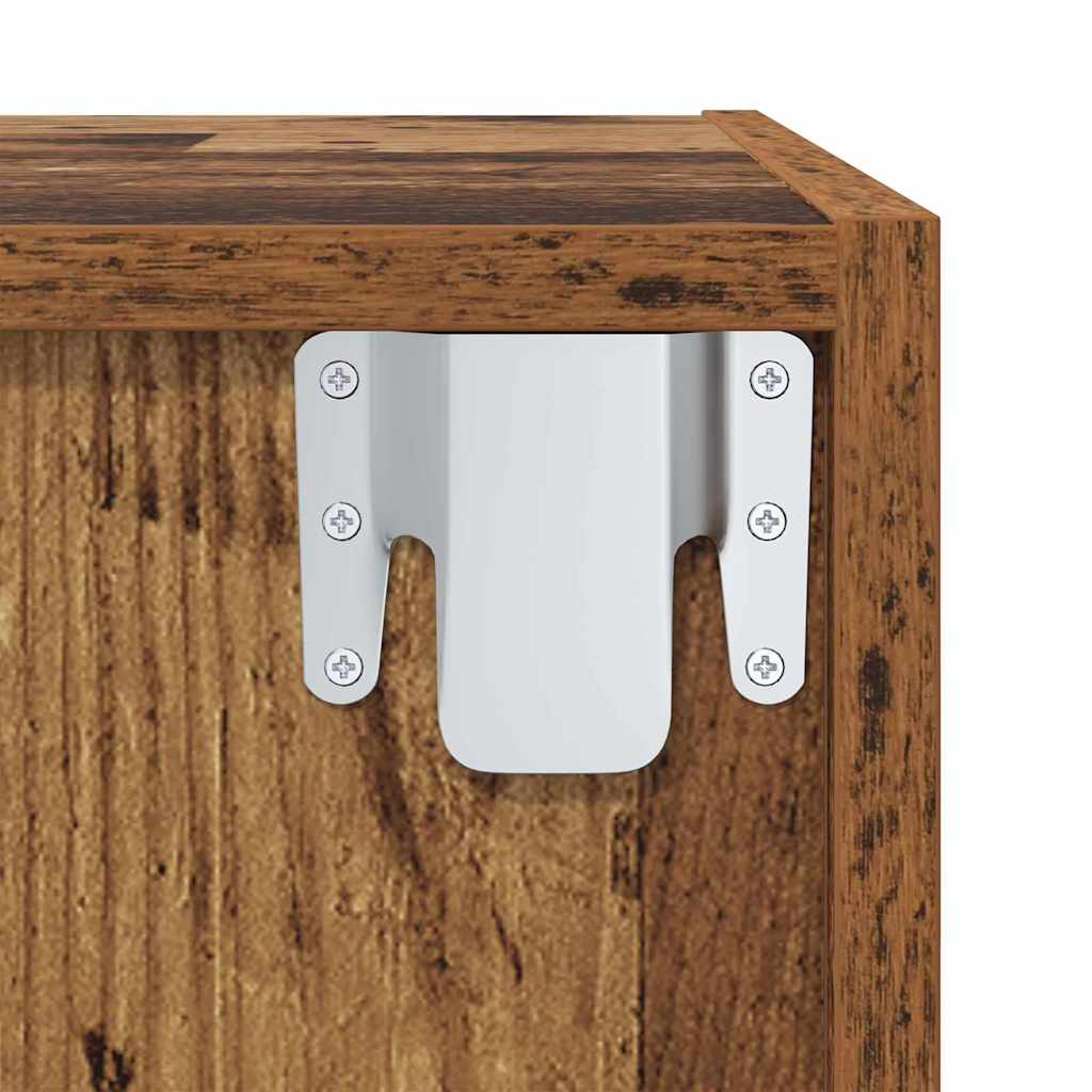 TV-Schrank Wandmontiert Altholz 37 x 37 x 107 cm Holzwerkstoff