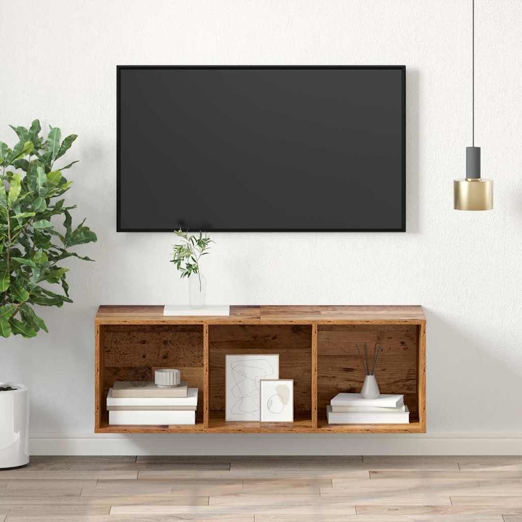 TV-Schrank Wandmontiert Altholz 37 x 37 x 107 cm Holzwerkstoff