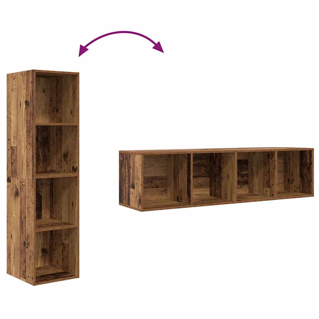 TV-Schrankset 37 x 37 x 142,5 cm Altholz Holzwerkstoff
