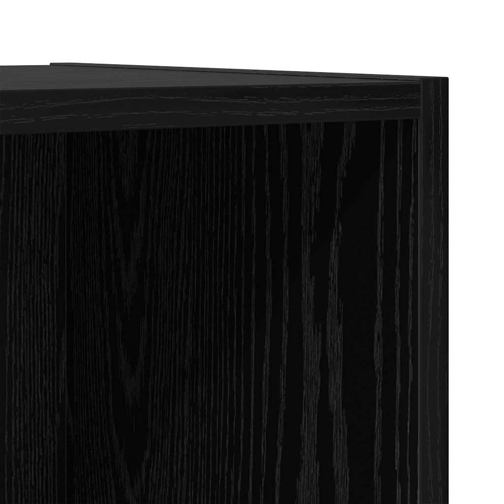 TV-Schrank Wandmontiert Schwarz Eichen-Optik 37 x 37 x 142,5 cm