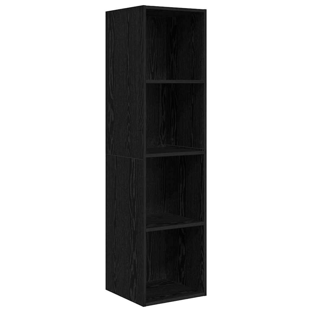 TV-Schrank Wandmontiert Schwarz Eichen-Optik 37 x 37 x 142,5 cm