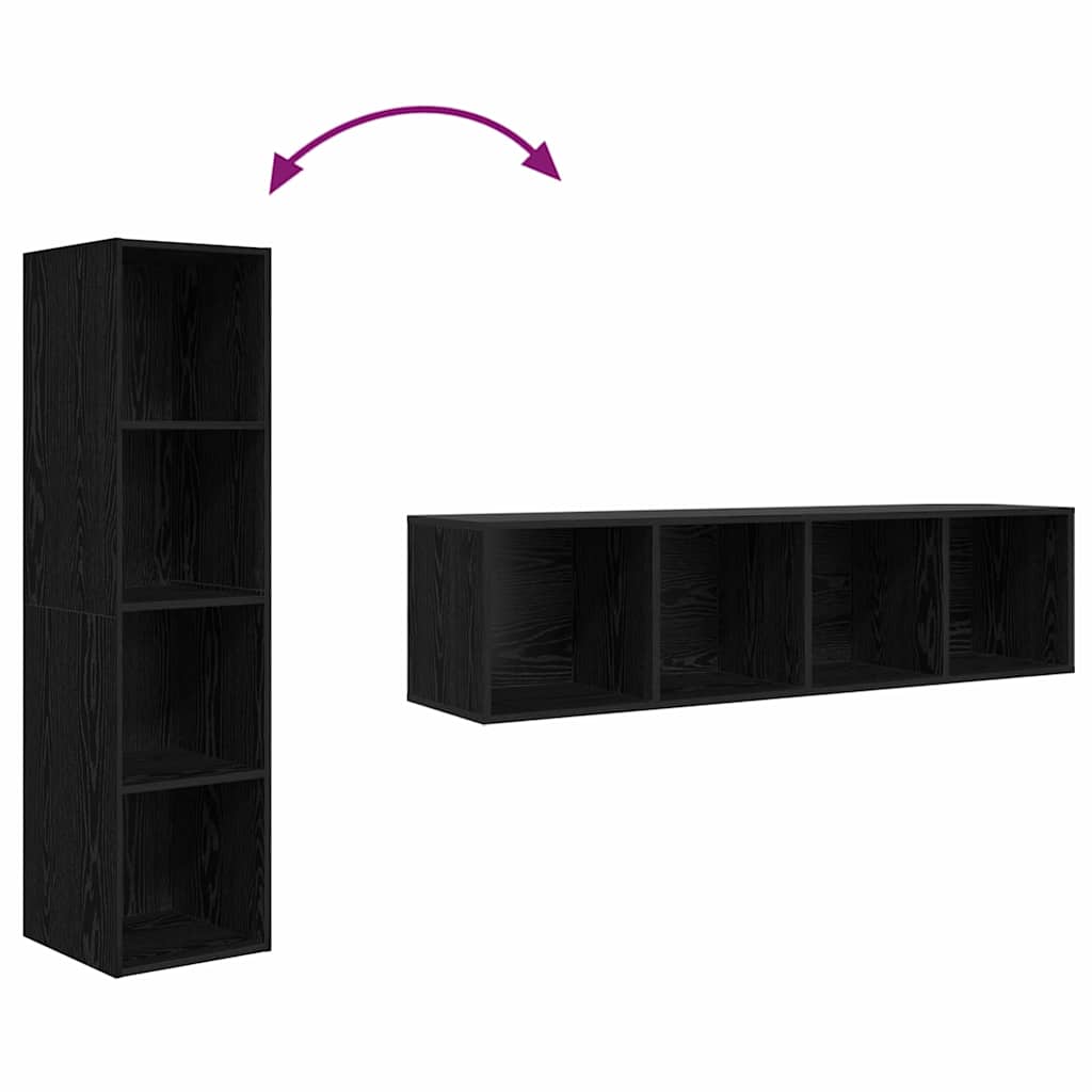 TV-Schrankset 37 x 37 x 142,5 cm Schwarz Eichen-Optik