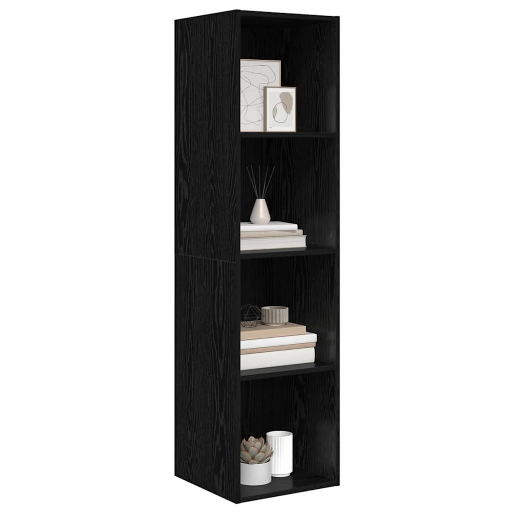TV-Schrank Wandmontiert Schwarz Eichen-Optik 37 x 37 x 142,5 cm