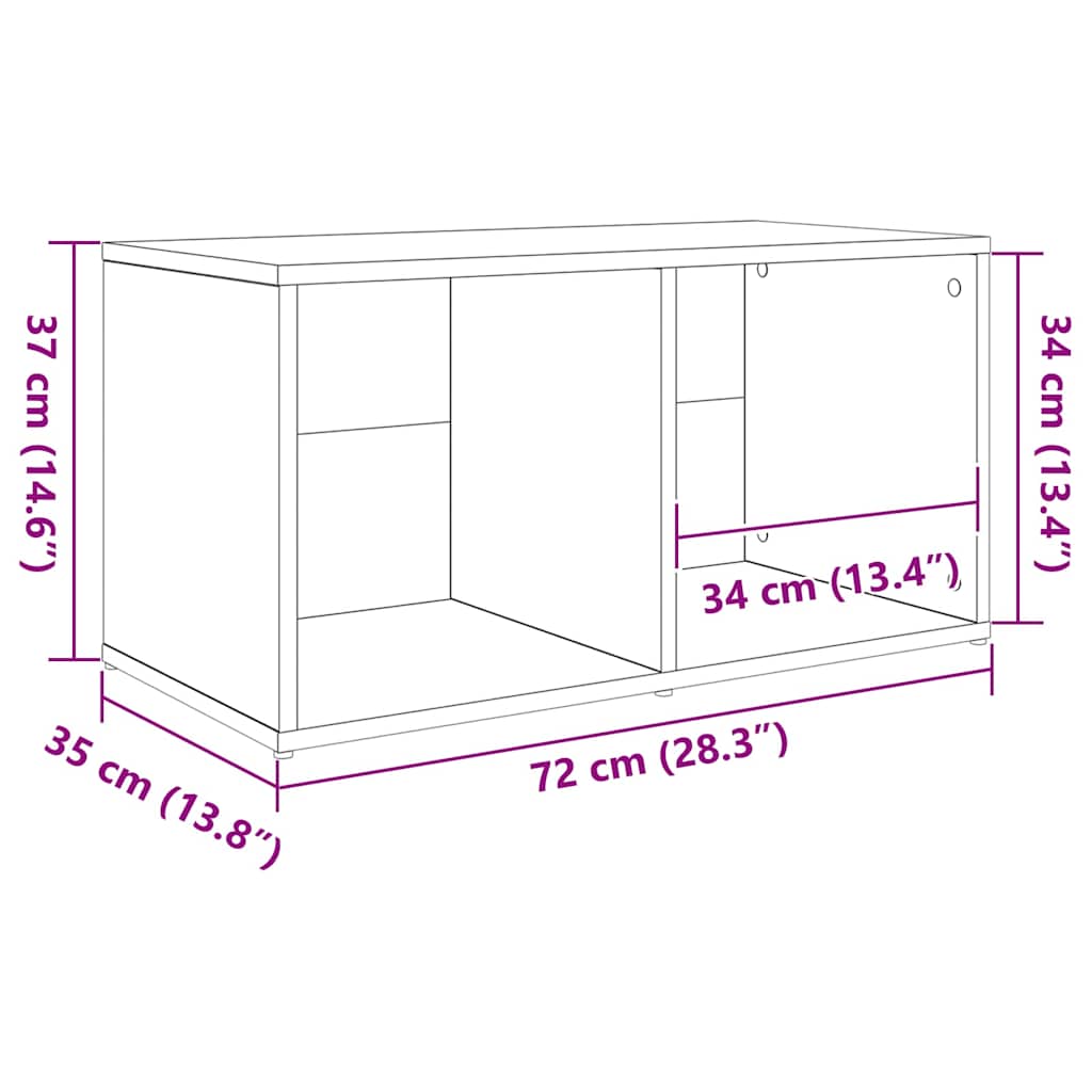 TV-Schrankset 72 x 35 x 37 cm Braun Holzwerkstoff