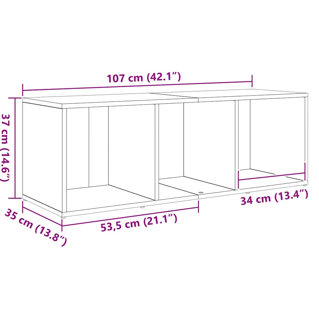TV-Schrankset 72 x 35 x 37 cm Braun Holzwerkstoff