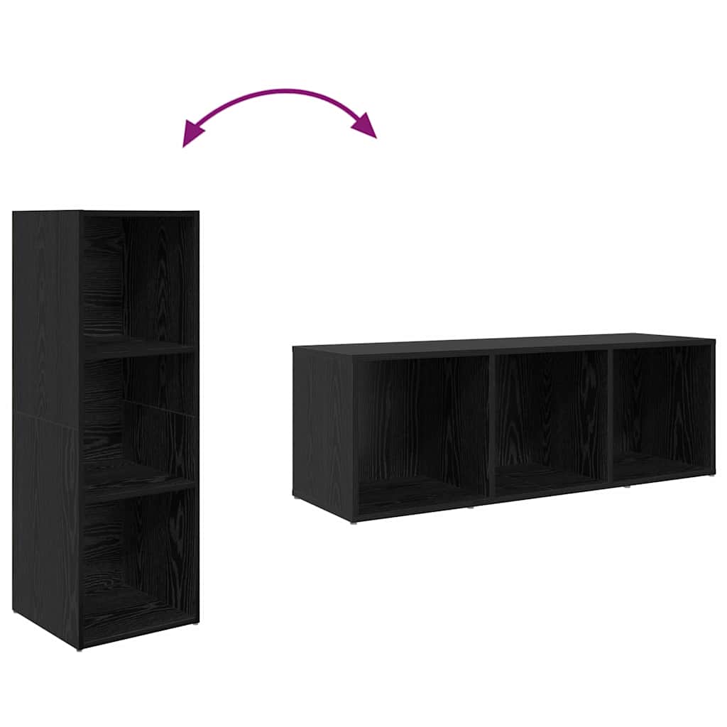 TV-Schrankset 72 x 35 x 37 cm Schwarz Holzwerkstoff