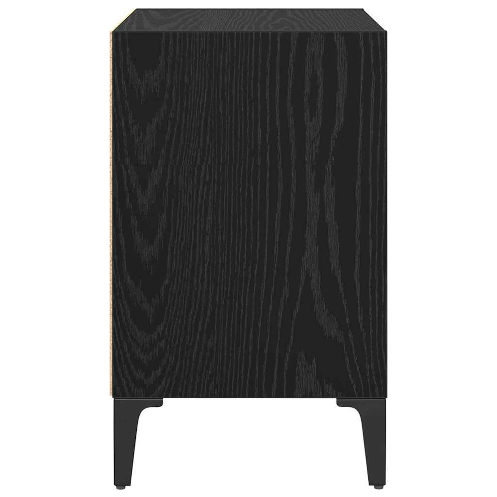 Nachttisch Schwarz Eichen-Optik 40 x 30 x 50 cm Holzwerkstoff