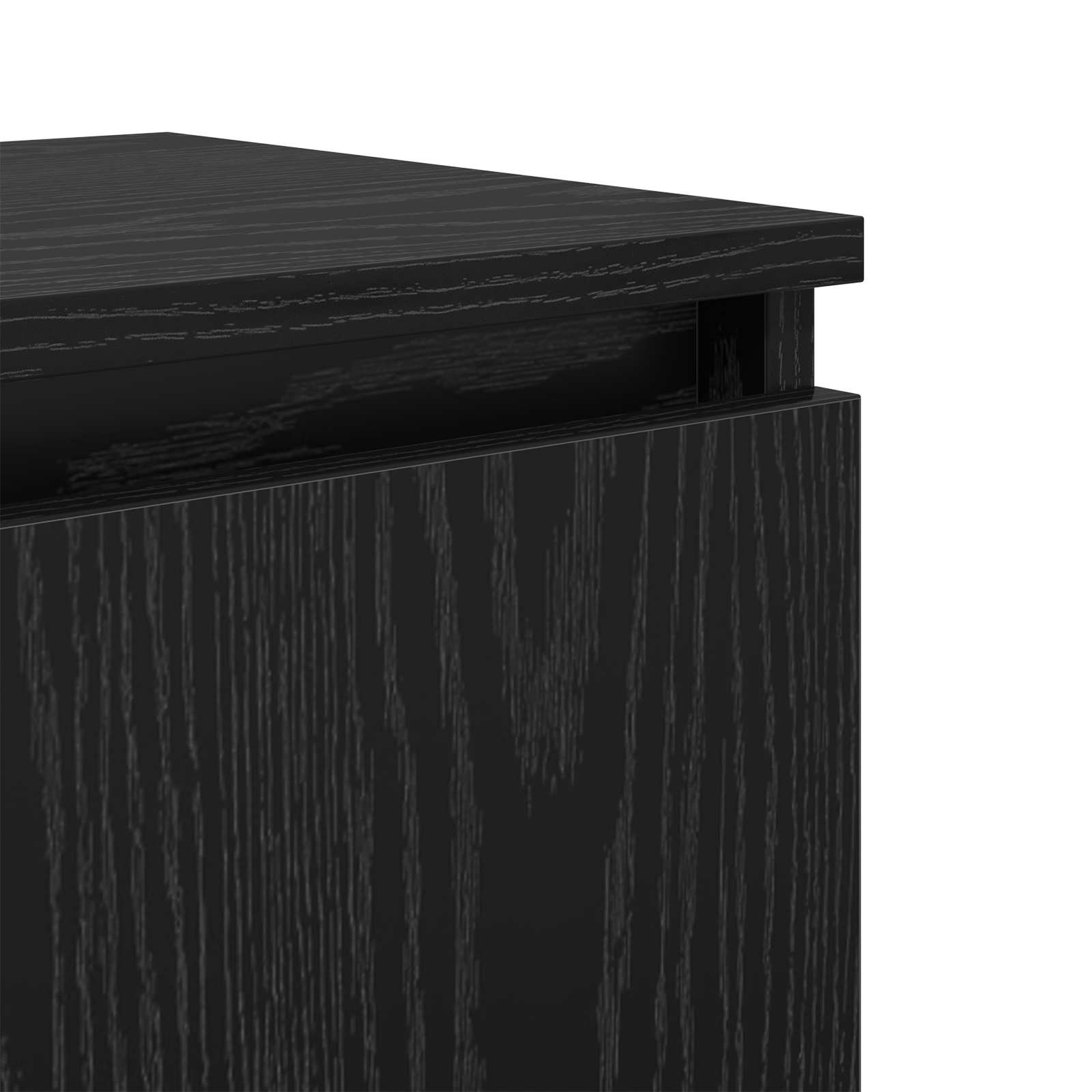 Nachttisch Schwarz Eichen-Optik 40 x 30 x 50 cm Holzwerkstoff