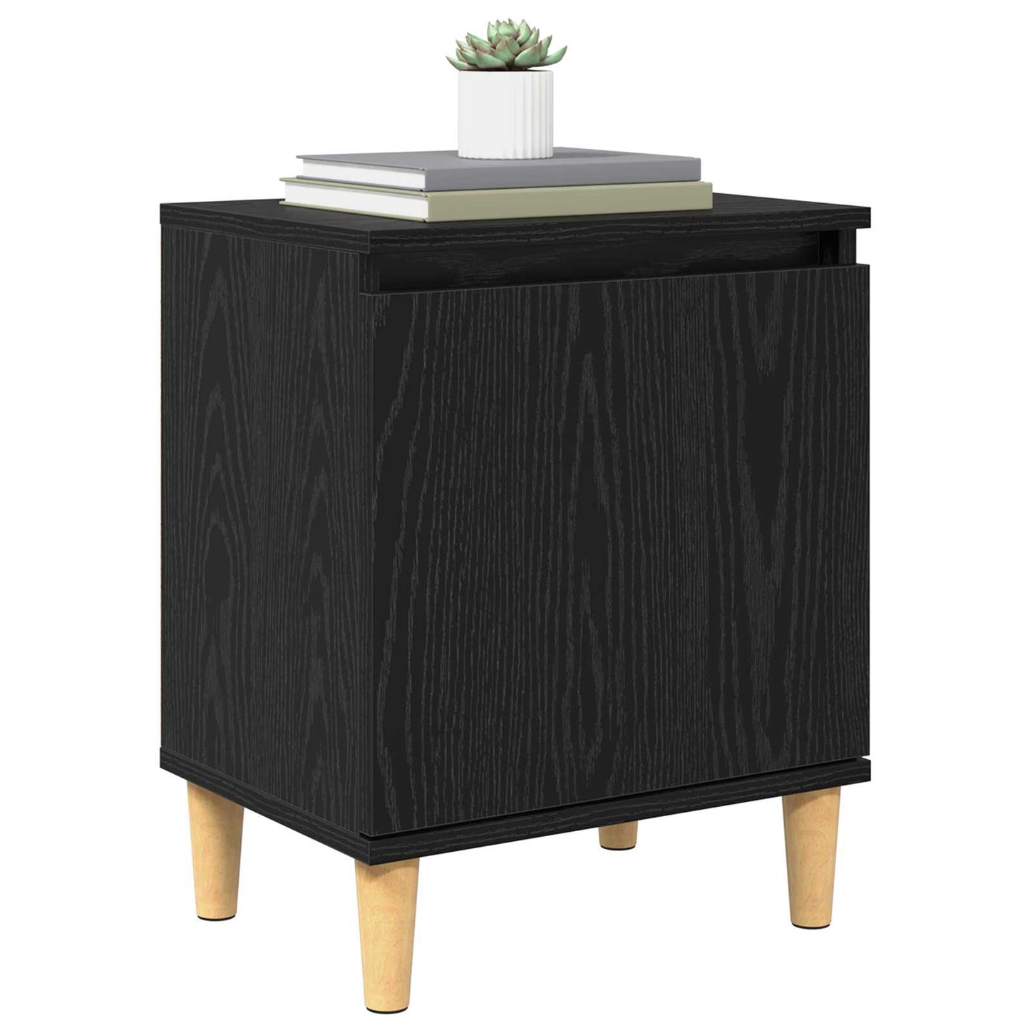Nachttisch Schwarz Eichen-Optik 40 x 30 x 50 cm Holzwerkstoff