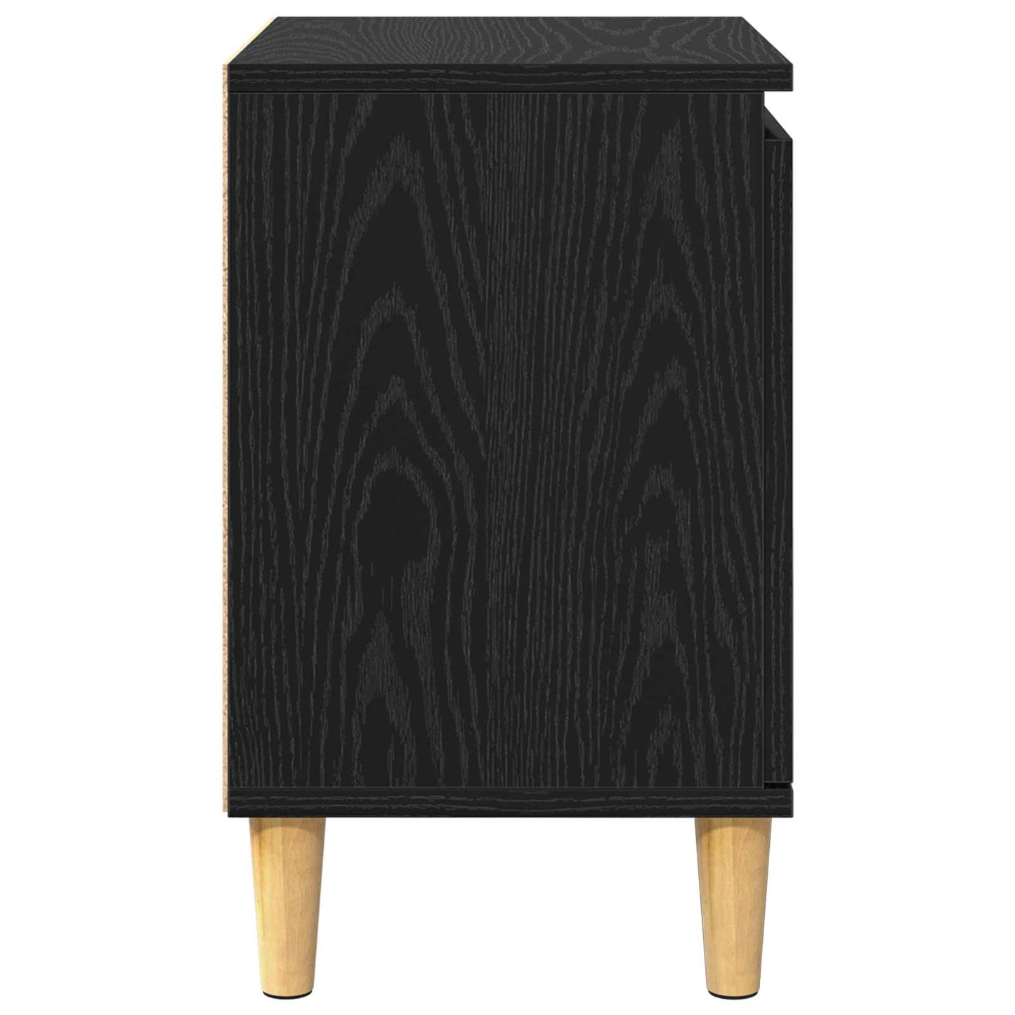 Nachttisch Schwarz Eichen-Optik 40 x 30 x 50 cm Holzwerkstoff
