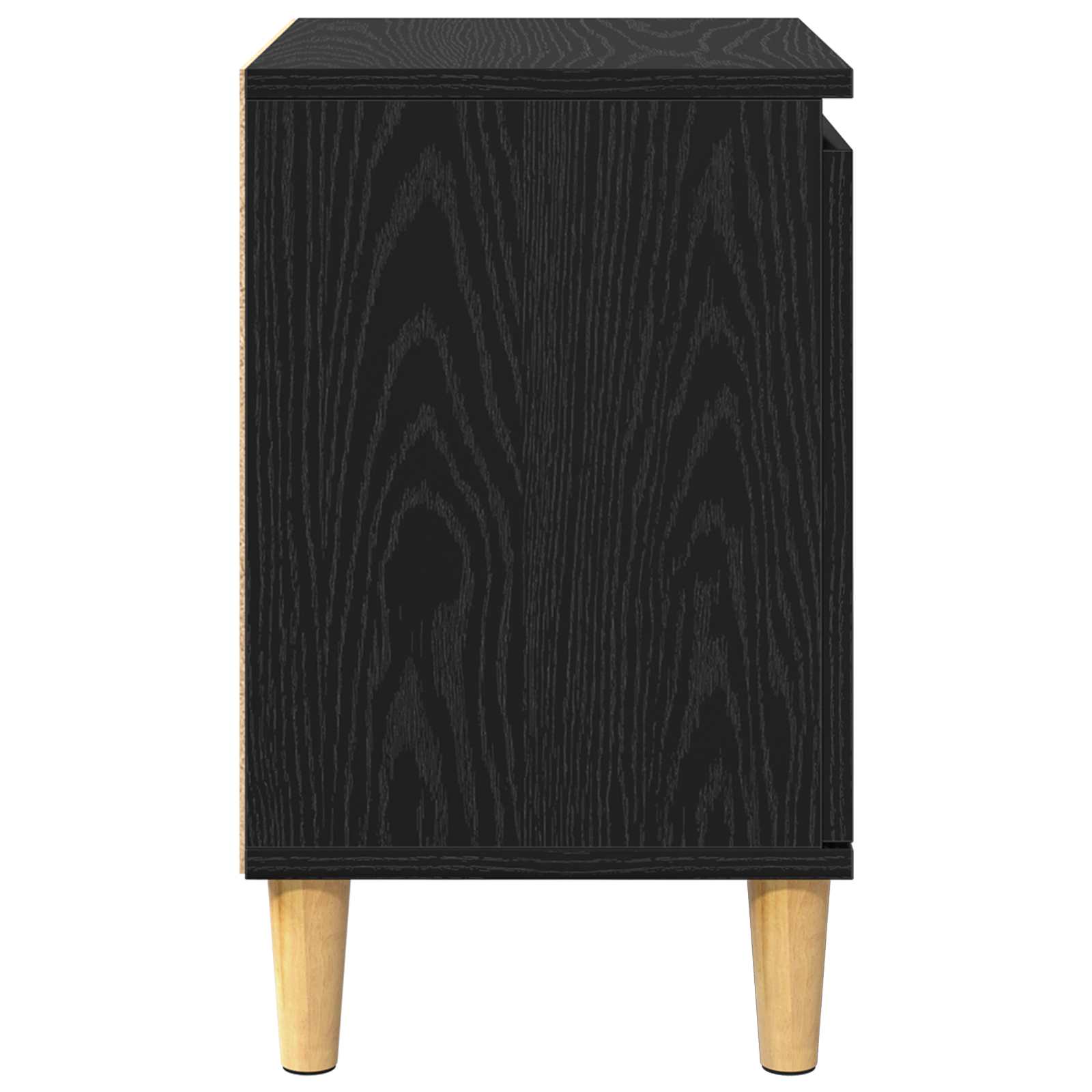 Nachttisch Schwarz Eichen-Optik 40 x 30 x 50 cm Holzwerkstoff