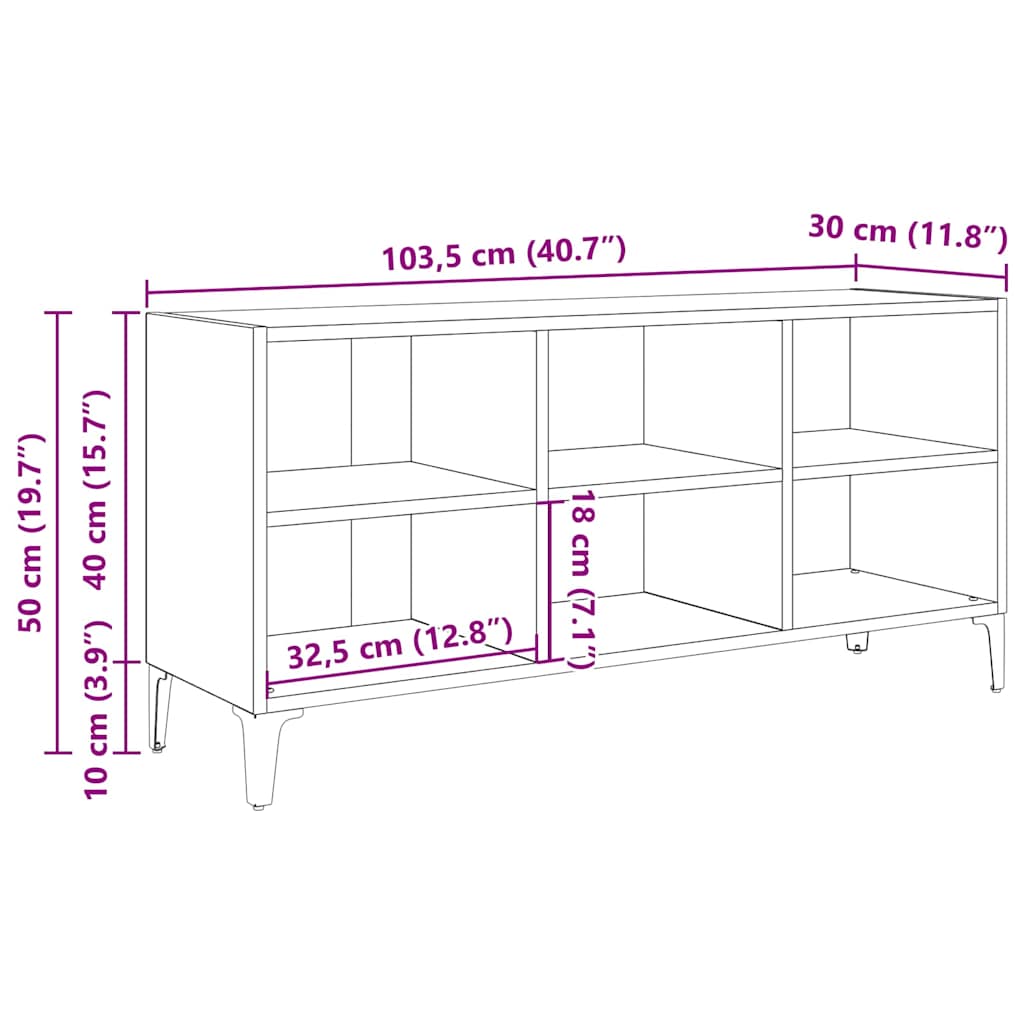 TV-Schränk Schwarz 69,5 x 30 x 50 cm Holzwerkstoff