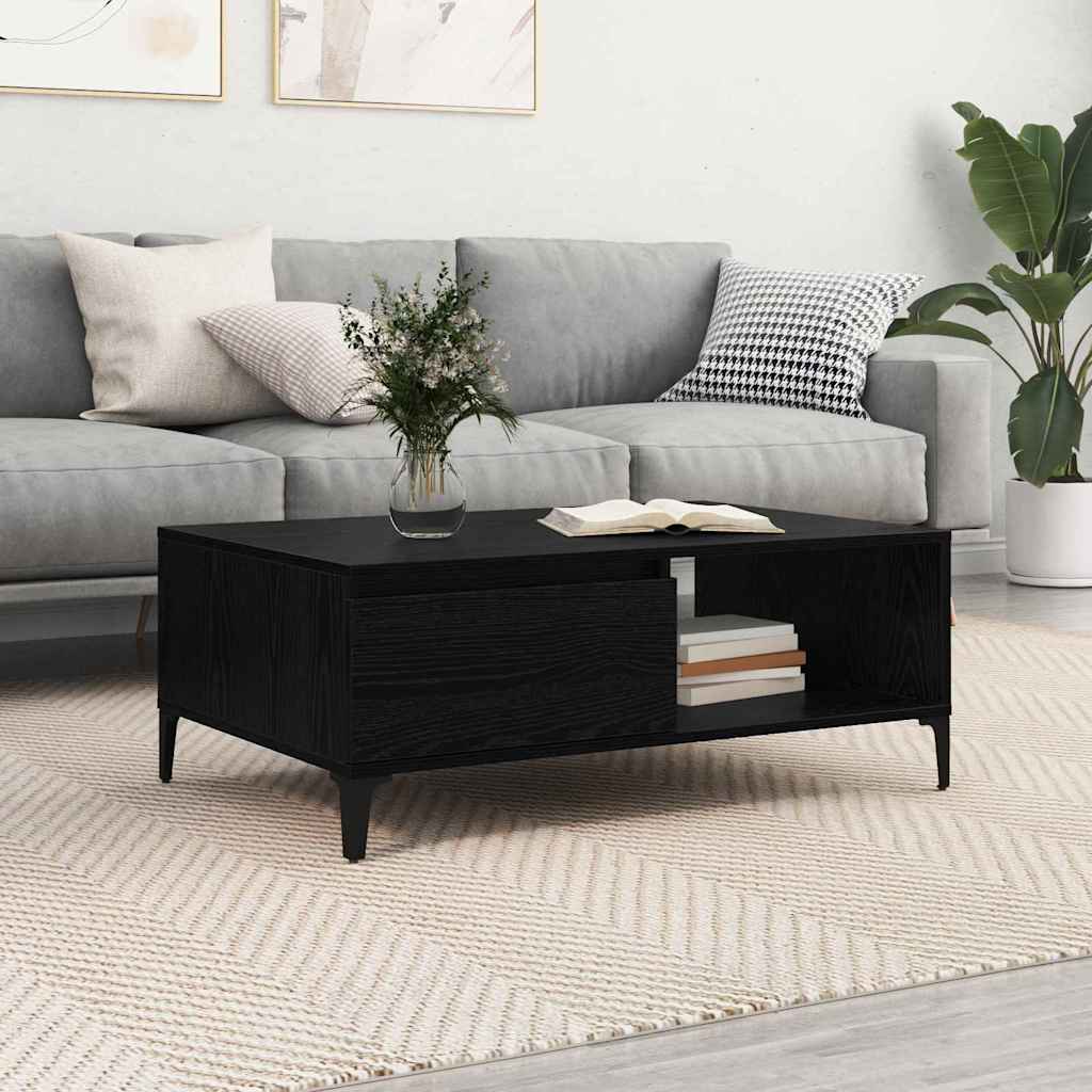 Couchtisch Schwarz Eichen-Optik 90 x 60 x 35 cm Holzwerkstoff