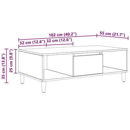 Couchtisch Altholz 102 x 55 x 35 cm Holzwerkstoff