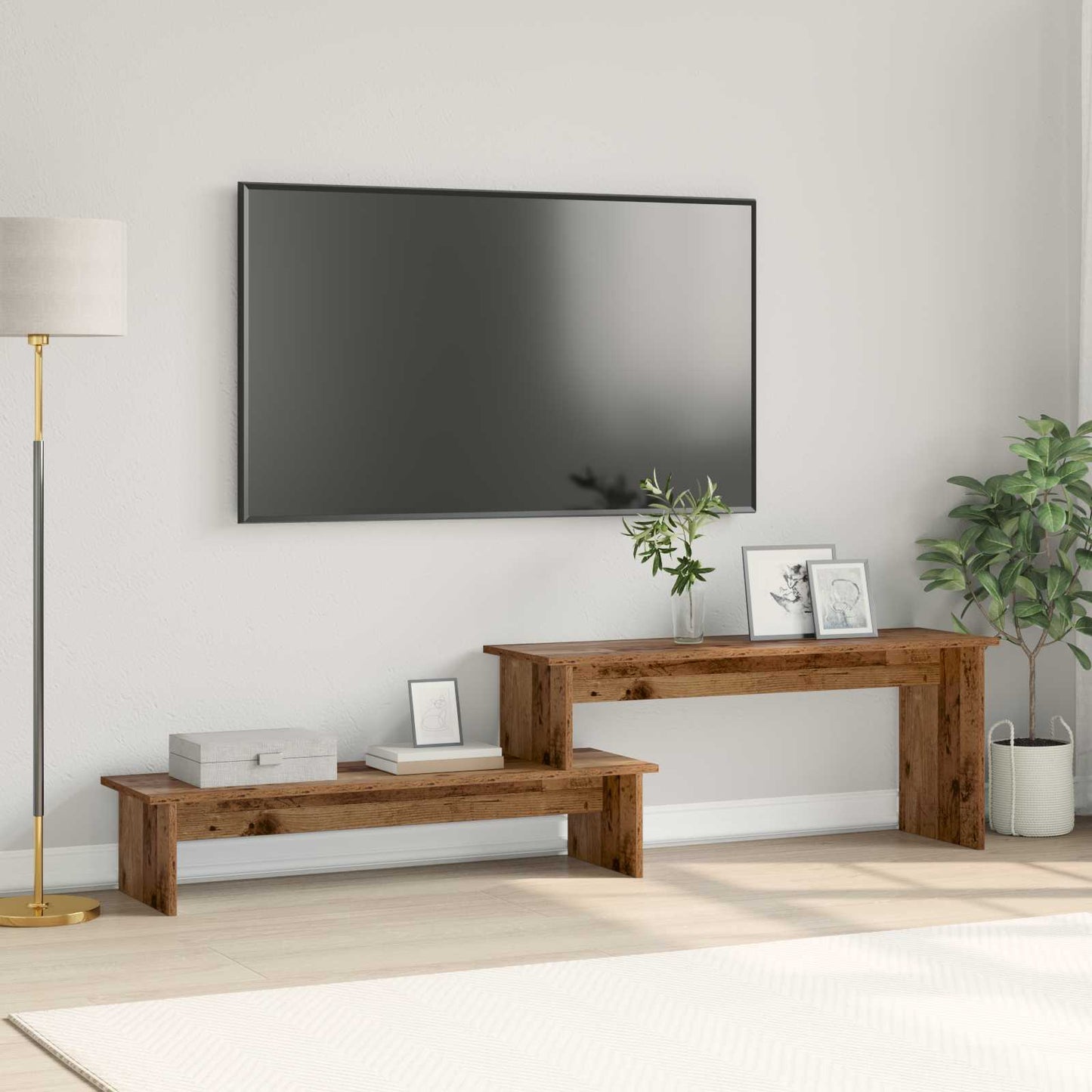 TV-Schrankset 180,5 x 30 x 43 cm Altholz Holzwerkstoff