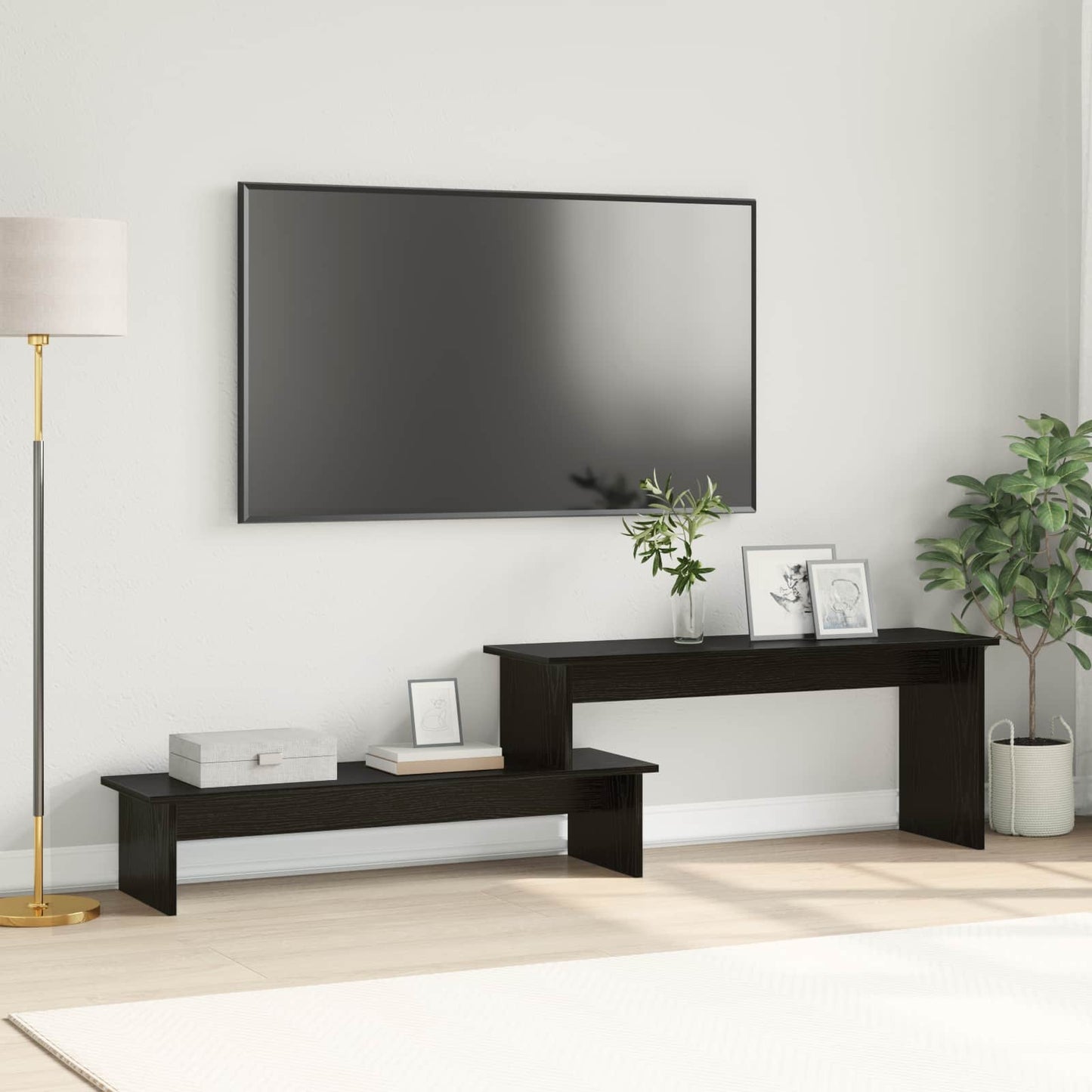 TV-Schrankset 180,5 x 30 x 43 cm Schwarz Eichen-Optik