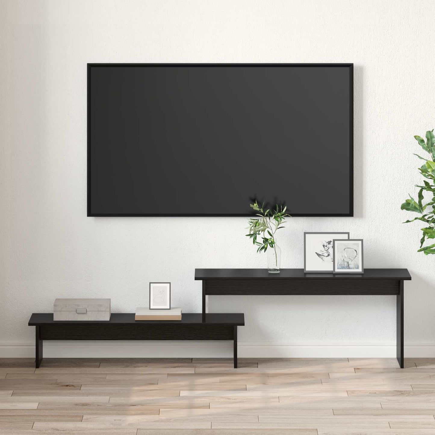 TV-Schrankset 180,5 x 30 x 43 cm Schwarz Eichen-Optik